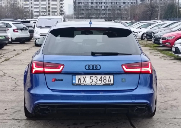 Audi RS6 cena 224967 przebieg: 204262, rok produkcji 2015 z Warszawa małe 781